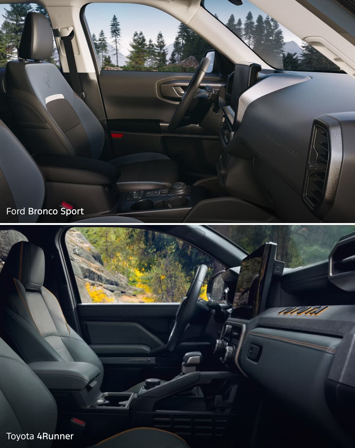 Ford Bronco Sport vs. Toyota 4Runner Interior Features & Technology